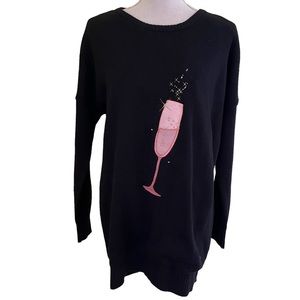 Honeydew Black Pink Champagne Tunic Sweater S